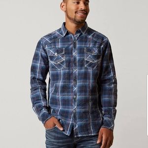 BKE Jackson Shirt - Blue Large, Men's